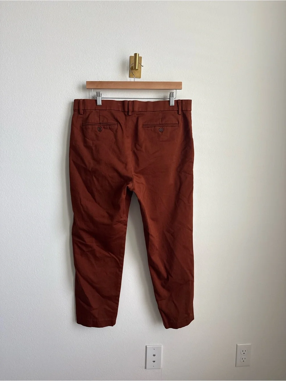 Banana Republic Traveler Chino Slim Fit Pants Rust Men's 35x30
